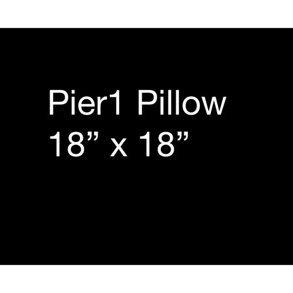 Pier 1 square boho embroidered blue, grey, and yellow decorative pillow.